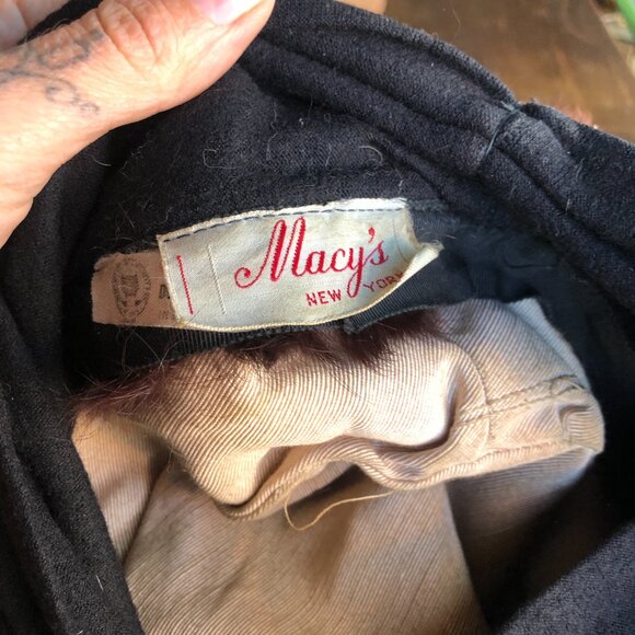 1960s Macy's Brown Rabbit Fur Winter Hat , Ladies Winter Hat , High Fashion Turb - Picture 10 of 10